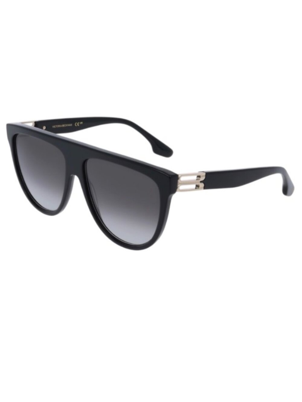 Victoria Beckham Flat Top Aviator Sunglasses Black Gradient 58mm VB6785 New